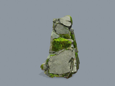 Mossy rocks Model 3D