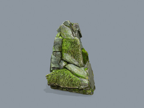 Mossy rocks Model 3D