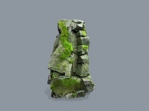 Mossy rocks Model 3D