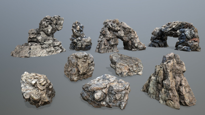Cliff rocks Model 3D .c4d .max .obj .3ds .fbx .stl .blend 