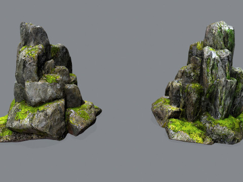 Mossy rocks 3D Model