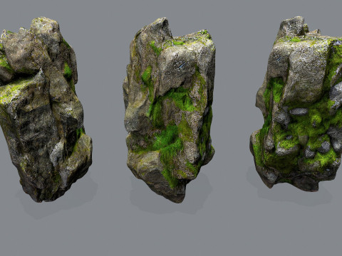 Mossy rocks 3D Model