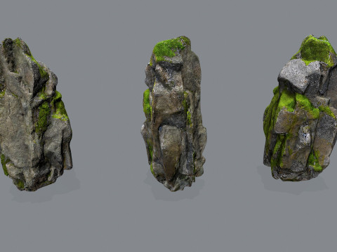 Mossy rocks 3D Model