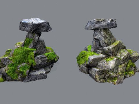 Mossy rocks 3D Model