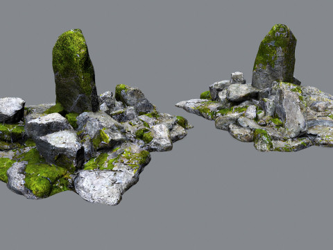 Mossy rocks 3D Model