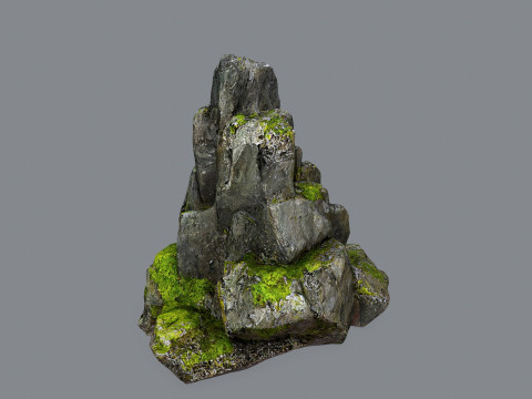 Mossy rocks 3D Model
