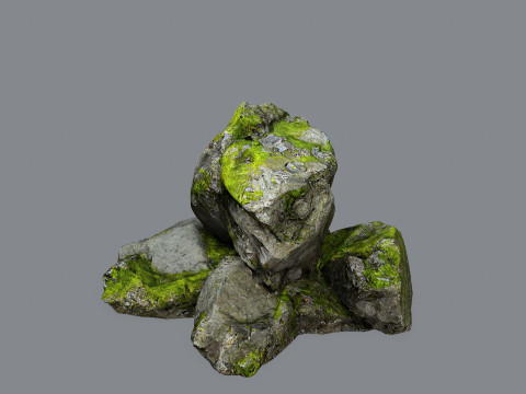 Mossy rocks 3D Model