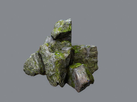 Mossy rocks 3D Model