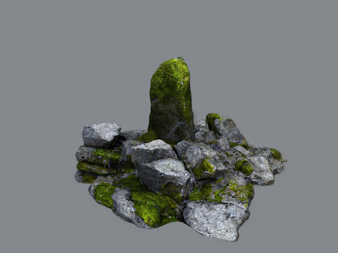 Mossy rocks 3D Model