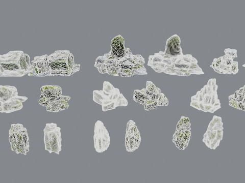 Mossy rocks 3D Model