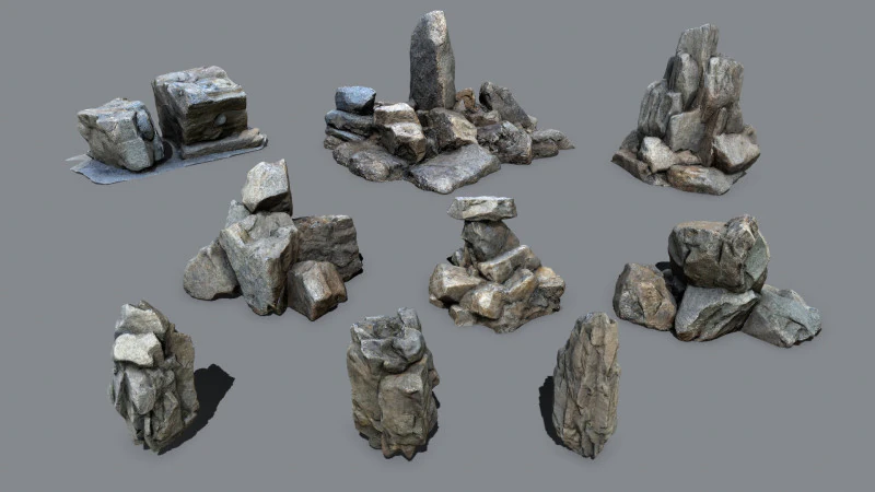 Cliff rocks 3D Model .c4d .max .obj .3ds .fbx .stl .blend 