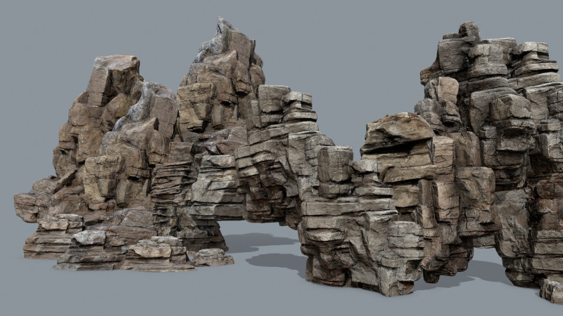 Desert rocks 3D Model .c4d .max .obj .3ds .fbx .stl .blend 