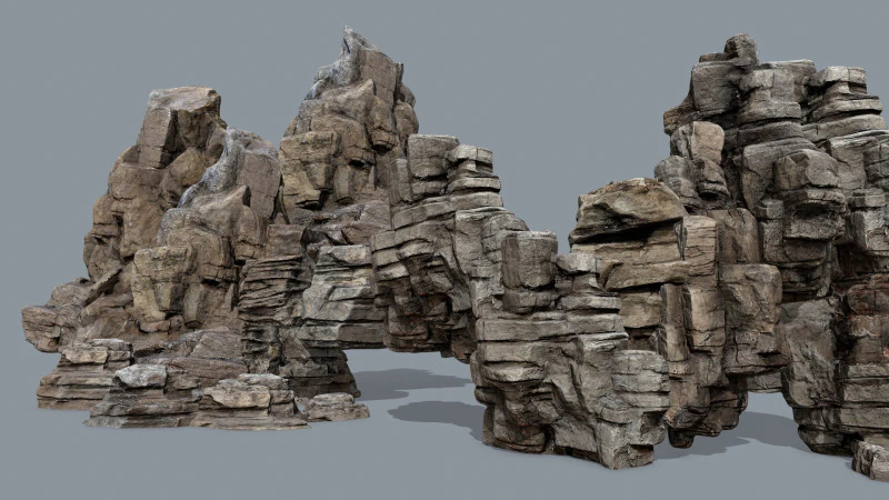 Desert rocks 3D Model .c4d .max .obj .3ds .fbx .stl .blend 