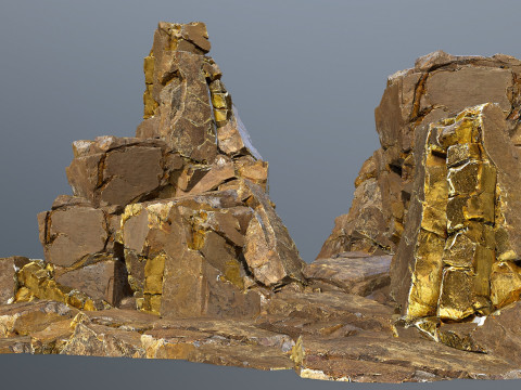 Gold rocks 3D Model