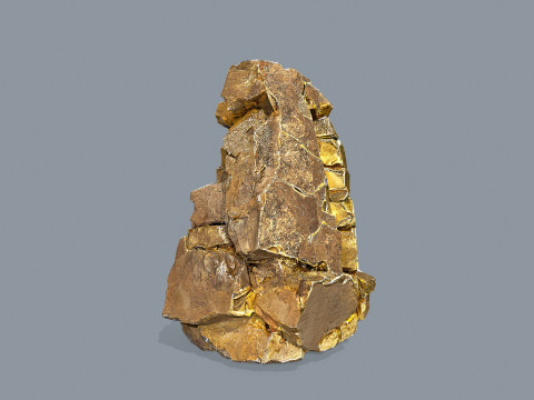 Gold rocks 3D Model