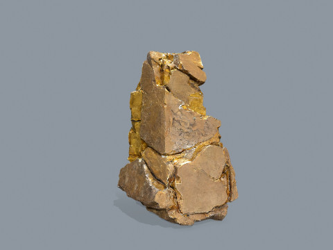 Gold rocks 3D Model