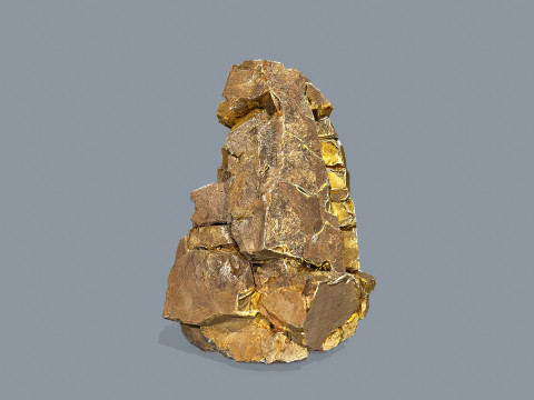 Gold rocks 3D Model