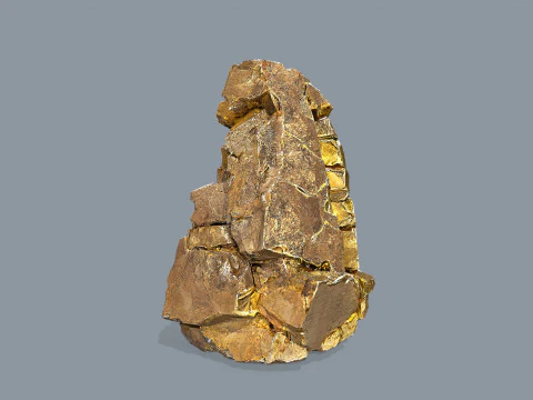 Gold rocks 3D Model