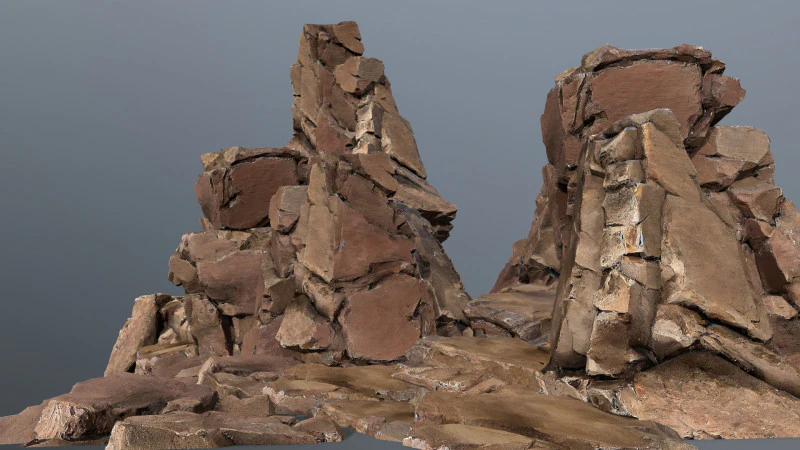Desert rocks 3D Model .c4d .max .obj .3ds .fbx .stl .blend 