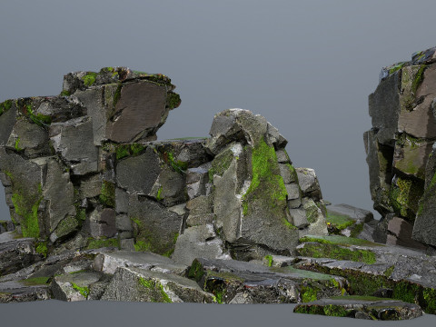 Mossy rocks 3D Модель
