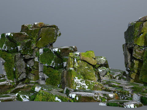 Mossy cliff rocks 3D 모델