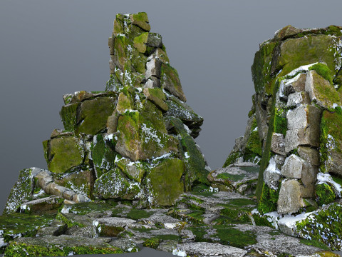 Mossy cliff rocks 3Dモデル