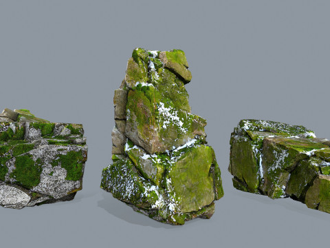 Mossy cliff rocks 3Dモデル