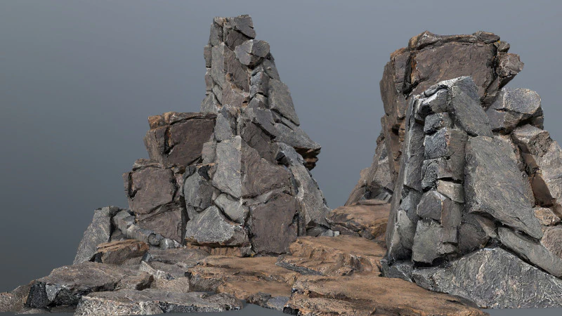 Desert rocks 3D Model .c4d .max .obj .3ds .fbx .stl .blend 