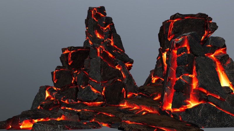 Lava rocks Model 3D .c4d .max .obj .3ds .fbx .stl .blend 