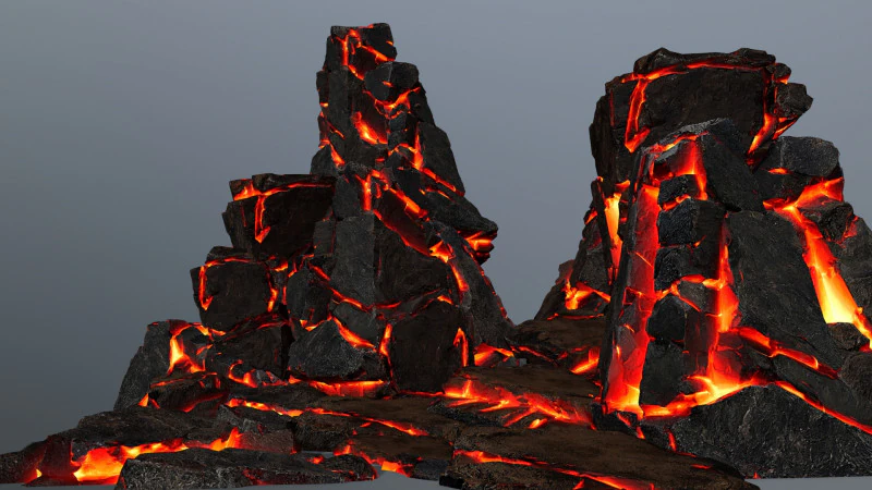 Lava rocks 3D Model .c4d .max .obj .3ds .fbx .stl .blend 
