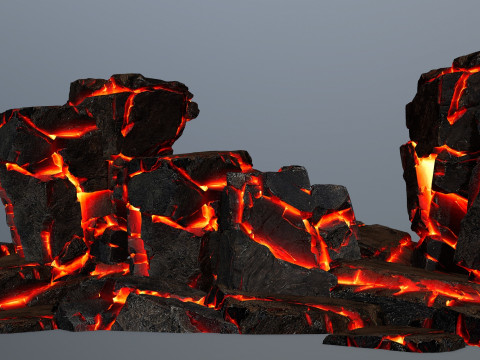 Lava rocks Model 3D