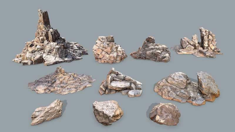 Arizona Desert Rocks 3D Model .c4d .max .obj .3ds .fbx .stl .blend