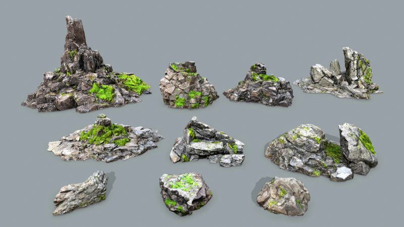 Cliff rocks 12 3D Model .c4d .max .obj .3ds .fbx .stl .blend 