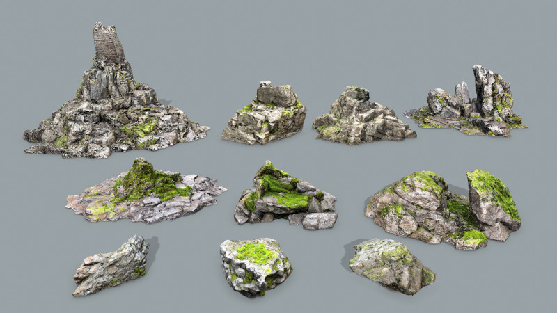 Cliff rocks 3D Модель .c4d .max .obj .3ds .fbx .stl .blend 