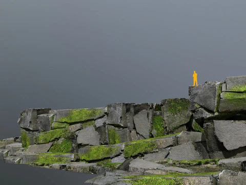 Rochas cobertas de musgo Modelo 3D