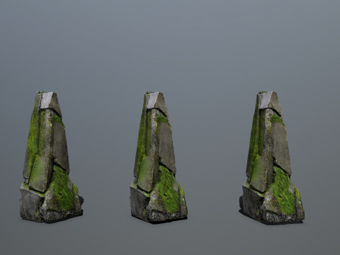 Mossy rocks 3D Model