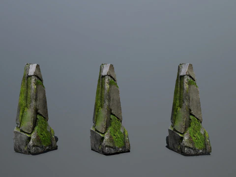 Mossy rocks 3D Model