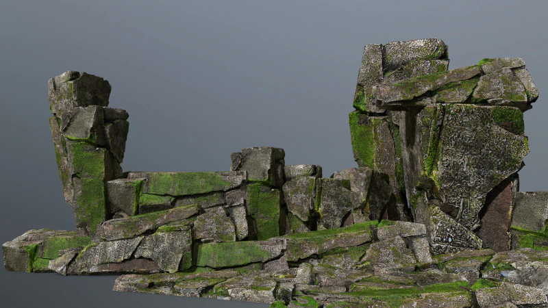 Mossy rocks 3D Model .c4d .max .obj .3ds .fbx .stl .blend 