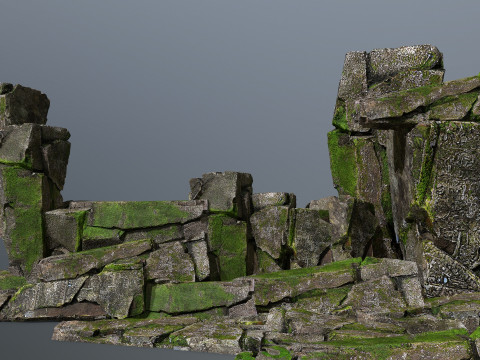 Mossy rocks Modelo 3D
