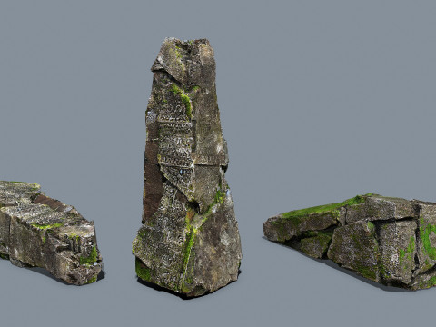Mossy rocks 3D मॉडल