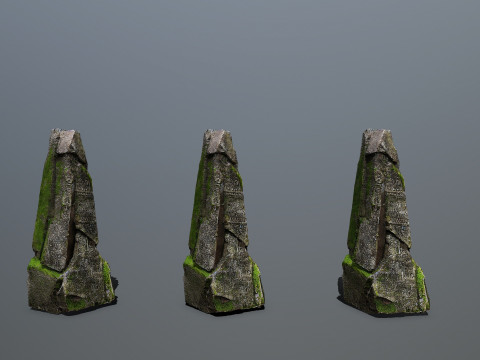 Mossy rocks 3D मॉडल