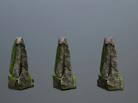 Mossy rocks 3D Model