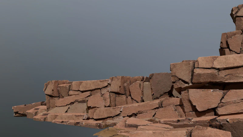 Desert cliff rocks 3D Model .c4d .max .obj .3ds .fbx .stl .blend