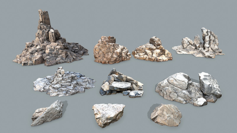 Desert rocks 3D Model .c4d .max .obj .3ds .fbx .stl .blend 