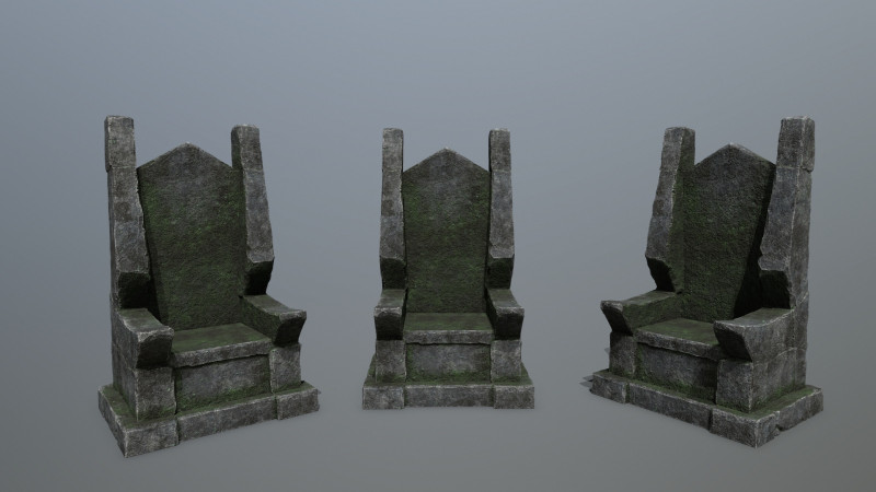 Stone Throne 3D 模型 .c4d .max .obj .3ds .fbx .stl .blend 