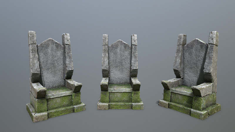 Stone Throne 3D Model .c4d .max .obj .3ds .fbx .stl .blend 