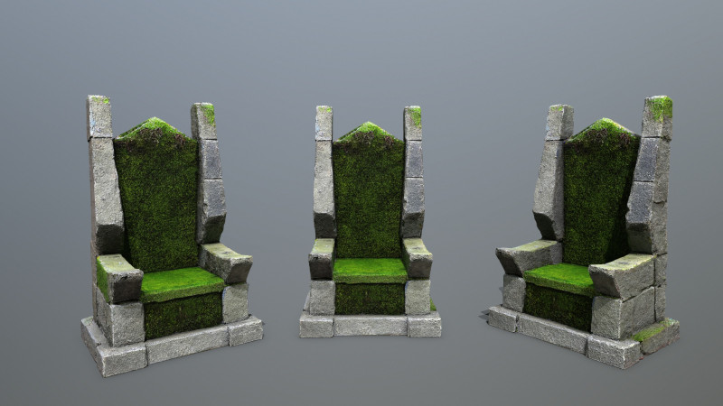 Stone Throne 3D Model .c4d .max .obj .3ds .fbx .stl .blend 
