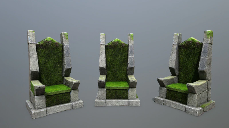 Stone Throne 3D Model .c4d .max .obj .3ds .fbx .stl .blend