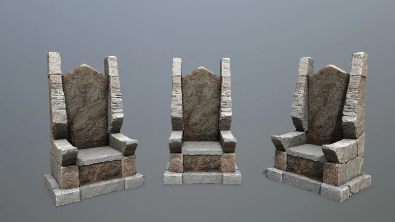 पत्थर का सिंहासन 3D मॉडल .c4d .max .obj .3ds .fbx .stl .blend 