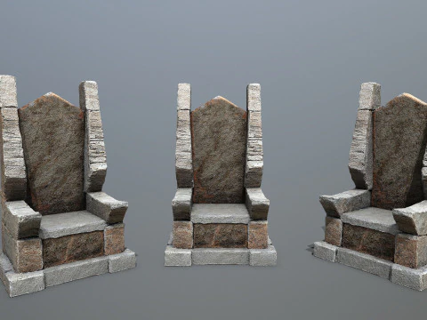 Trono di pietra Modello 3D